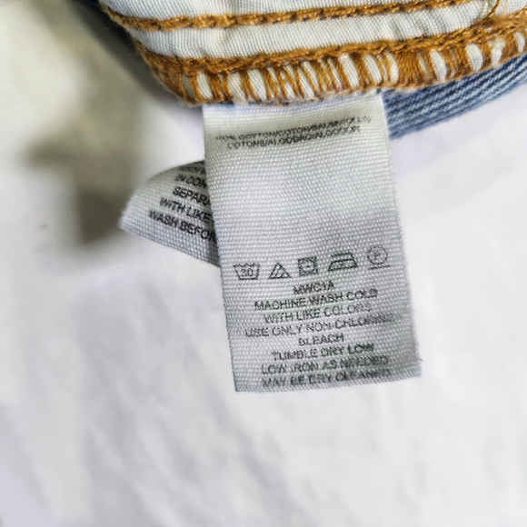 Free People We The Free A-Line Mini Skirt Women's Size 28 Blue Distressed Denim - Picture 7 of 8